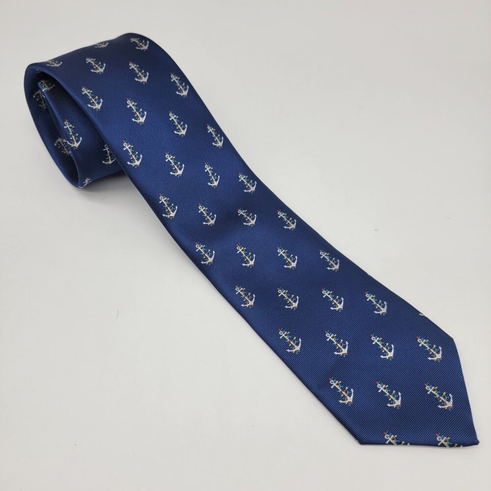 Knotty & Nice Tie Men’s Holiday Tie‎ Anchors With Christmas Lights Nautical
